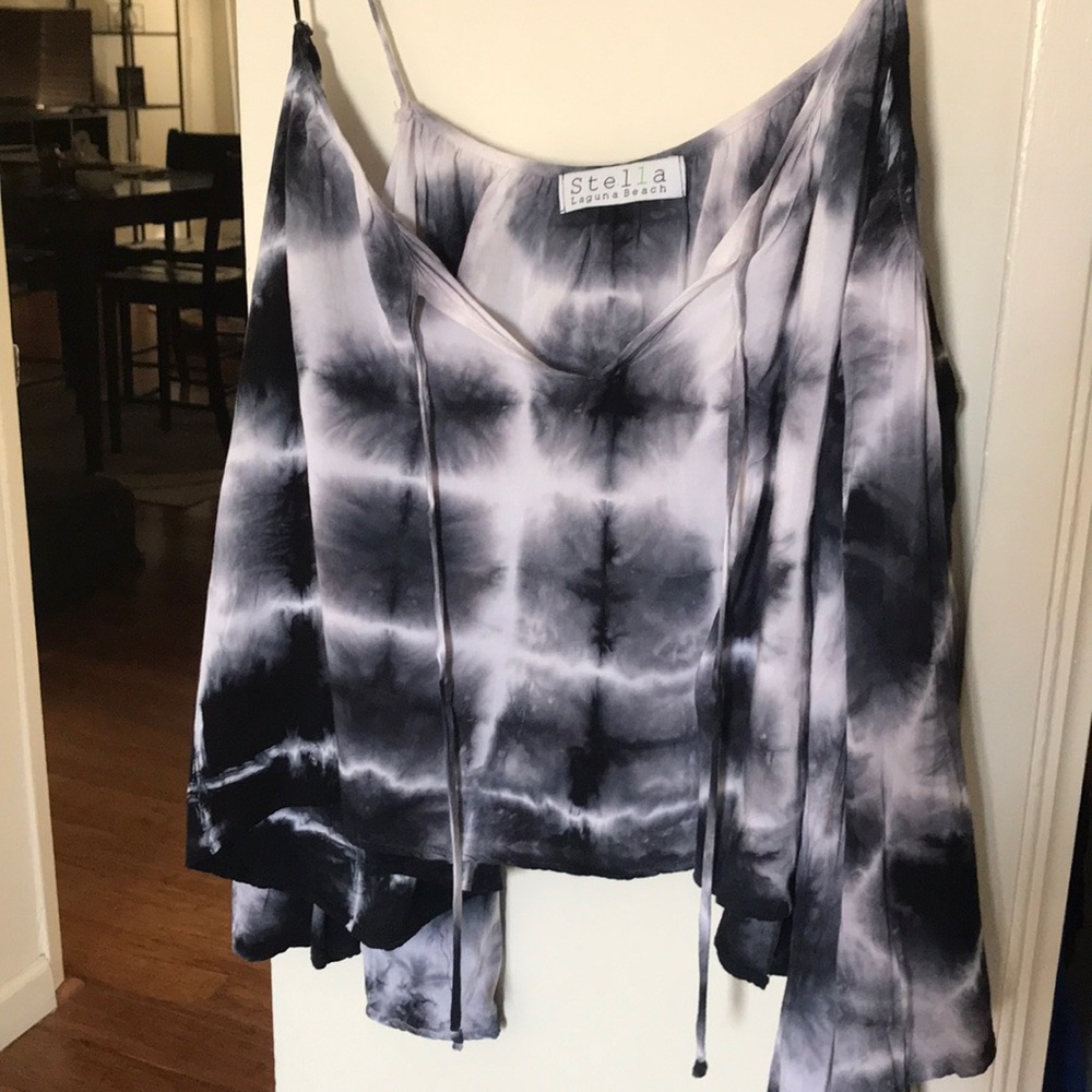 Tie dye off the shoulder shirt